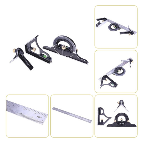3 In 1 300mm Adjustable Measuring Ruler Multi Function Woodworking Tools Combination Square Angle Finder Protractor 1