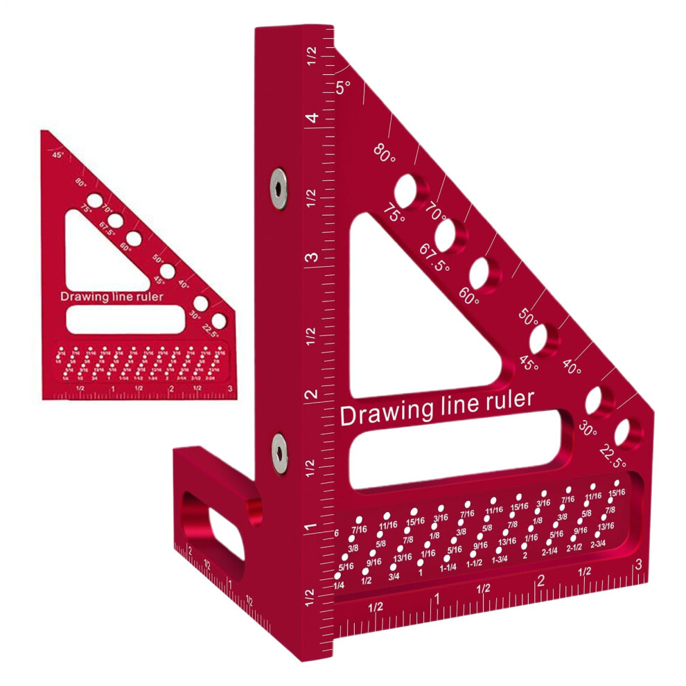 Multiangle Framing Square Woodworking Protractor Scriber Ruler Aluminum Alloy 22.5 To 90 Degree Gauge For Carpentry 9347817582918