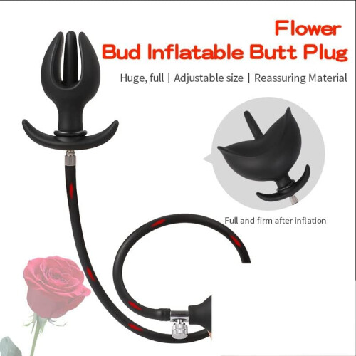 Inflatable Butt Plug with Pump Silicone Prostate Massager for Men Adjustable Size Control 2