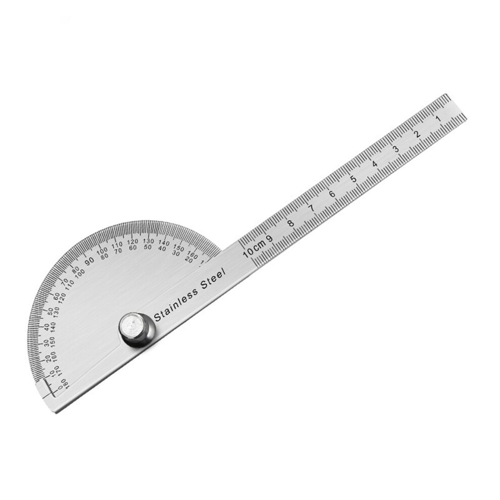 Double Scale 180 Degree Semi Circular Angles Ruler Finders Protractors Stainless Steel 10Cm For Carpenter 9347817583090