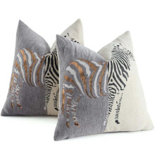 Set van 2 Sierkussenhoezen Chenille Patchwork Decoratieve Kussensloop Kussensloop voor Slaapbank Bed 18 X 18 Inch