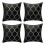 4-Pack GuldfäRgade Sammetskuggor 45X45 cm Geometriska Kuddfodral för Soffa, Sovrum, Heminredning 1