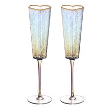 2-Pack Moderiktiga HjäRtformade GlasbäGare med Guldkant, Vinglas för Hemmafest och Klubb