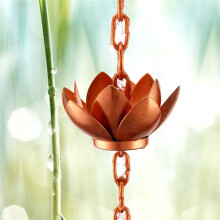 LöVregnkedja med Adapter, 1,2 M Lotus RegnfåNgarkedja för StupröR UtanföR StupröR, för Avledning Av Vatten och Display
