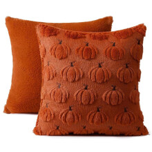 Housses de Coussin Décoratives D'Automne, Housses de Coussin Citrouille de Thanksgiving, Coussin Brodé 3D pour la Décoration