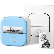 Mini Bluetooth Thermal Printer with Inkless Printing, Wireless Photo and Notes USB Rechargeable Blue