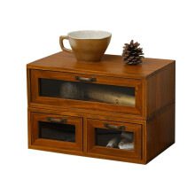 Aufbewahrungsbox mit Holzschublade, Schreibtisch-Organizer Fürs Büro, Schrank mit Vergrößertem Regal für Computermonitor und Frisiertisch B