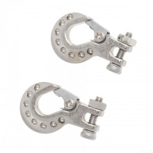 RC Car Tow Hooks 2pcs Adjustable Metal Towing Set for Axial SCX10 1/10 Models Silver