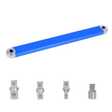 Compacte Offset-Verlengsleutel met 4 Adapterkoppen, Multifunctionele Slagdop en Ratelsleutel