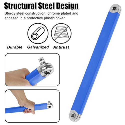 Compacte Offset-Verlengsleutel met 4 Adapterkoppen, Multifunctionele Slagdop en Ratelsleutel 1