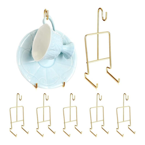 8 Pezzi Supporto per Tazze e Piattini da Tè, Supporto per Tazze e Piattini, Organizer per Tazze da Tè e Caffè, per Piatti da Cucina 1