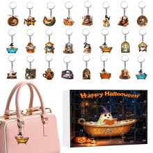 Halloween Ornamenten Aftelkalender Aftellen Naar Halloween 24-Hanger Kalender 2D Acryl Ornament Aandenken C