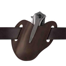 Leather Folding Knife Belt Sheath with Magnetic Closure, Handcrafted Leather for Camping Hunting