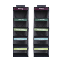 2 Stück 5-Regal-Wochen-Kleider-Organizer, Hängeschrank-Organizer für Kinder, Montag Bis Freitag mit Sichtbarem Etikett