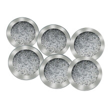 Glazen Onderzetters met Decoratie van Gemalen Diamant, Onderzetters met Kristallen Spiegel, Glitterdecoratie van Gemalen Diamant, 6 Stuks