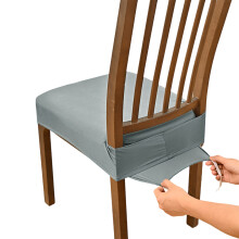 Waterproof Elastic Dining Chair Seat Protectors-Light Grey