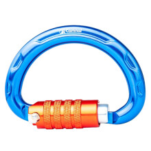 20KN Outdoor Climbing Carabiner AutoLocking SemiCircle Aluminum Clip Blue