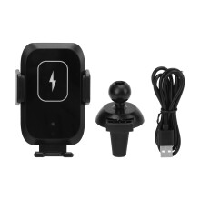 Soporte de carga inalámbrica para coche, abrazadera motorizada con inducción inteligente, función de rotación de 360, soporte de carga rápida