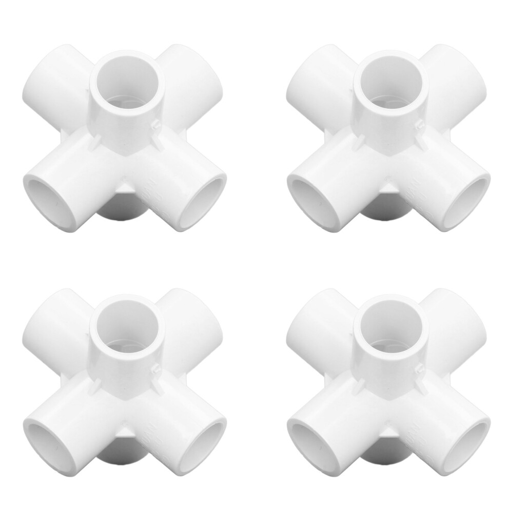 Pvc Plastic 6-Way Pipe Elbow Connector 20Mm Inner Diameter 10Pcs White Fittings 7891375492322