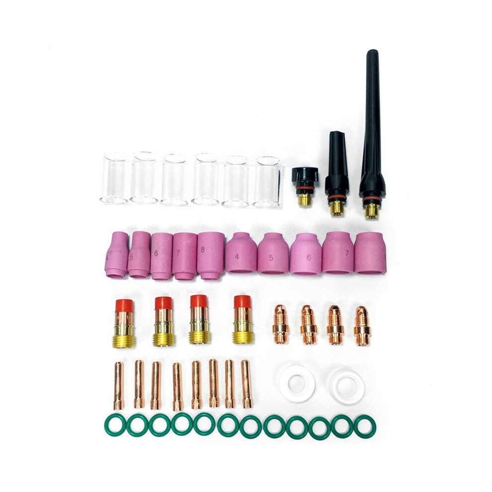 49Pcs Tig Welding Torch Accessories Kit Alumina Nozzle Collets Body Stubby Lens 12 Glass Cup Consumables Kit 6033664215644
