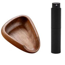 Set di Dosatori per Chicchi di Caffè In Legno con Bottiglia, Vassoio Dosatore per Chicchi In Legno Massello, Bottiglia Dosatrice, Piatto In Legno