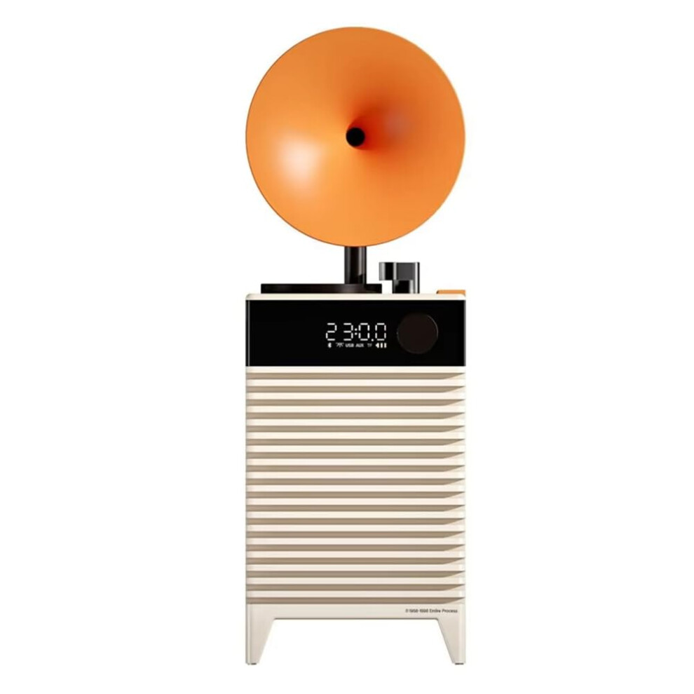 Retro Bluetooth Speakers 202 Wireless Outdoor Subwoofer Led Clock Handsfree Call Music Box Tf Aux Player White 9187378403235