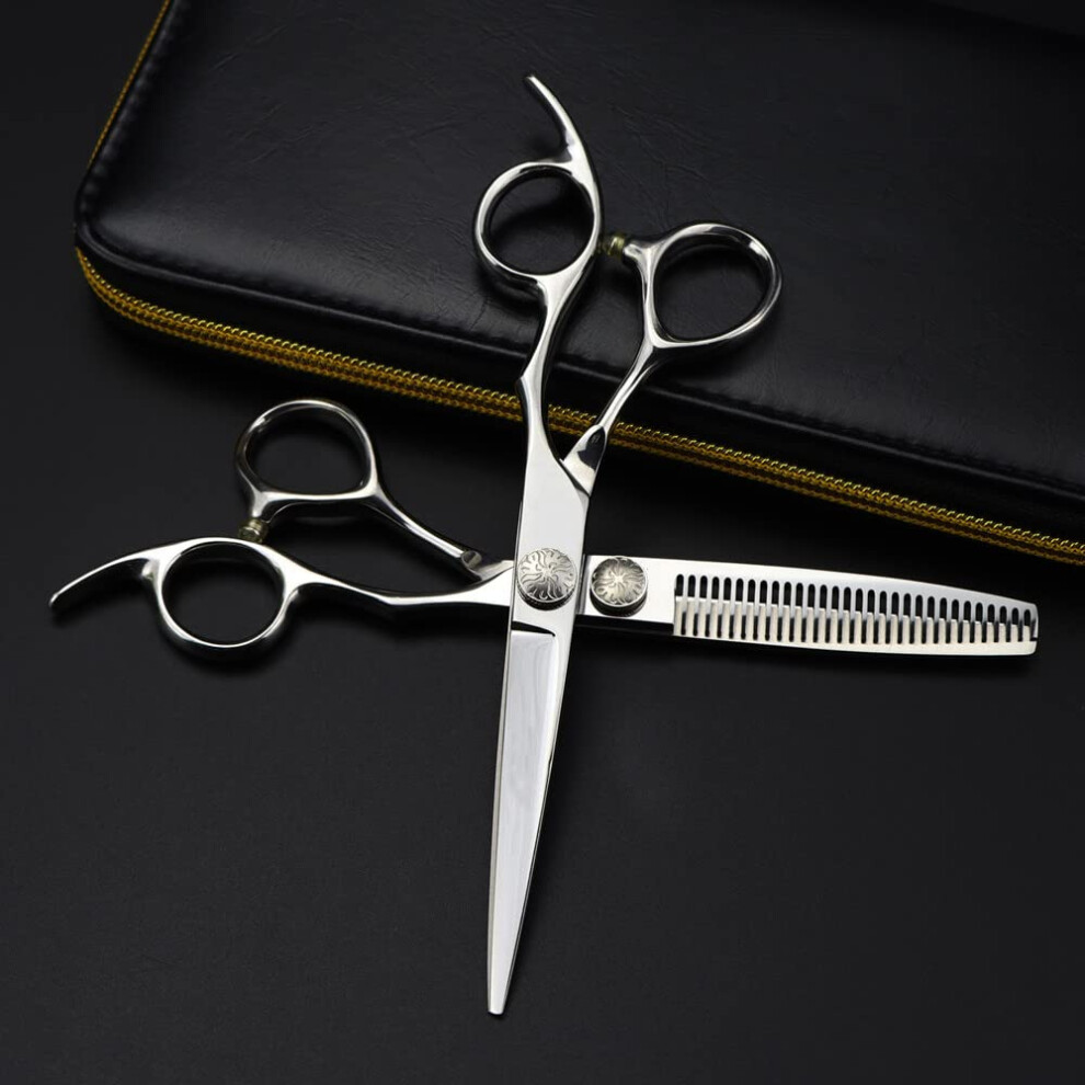 Hair Cutting Scissors Set 6 Inch JP 440C Stainless Steel Ultra Sharp Blades Ergonomic Handle