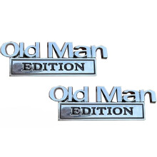 2 Stuks Old Edition Auto-Embleem 3D Metalen Sticker Badges Old Addition Auto-Embleem Waterdicht Roestvrij Lijm A