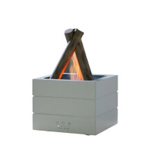 Vlammenbevochtiger, Aroma-Etherische Olieverspreider met Afstandsbediening en Licht, Wit