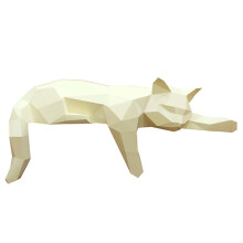 Katzen-Papiermodell - Geometrische Moderne Raumdekoration, Statue, Skulptur für Büro, Schreibtischrahmen, Schreibtischdekoration, Liegende Katze,