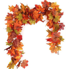 Kunstmatige Esdoornbladeren Guirlande Decoratie Bladeren Herfst Guirlande Bruiloft Thanksgiving Diner, Feest Haard Decoratie A