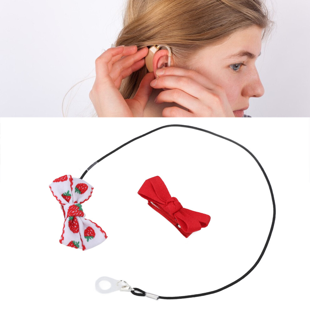 Single Ear Hearing Aids Lanyard with Fixation Strap and Hairpin Holder