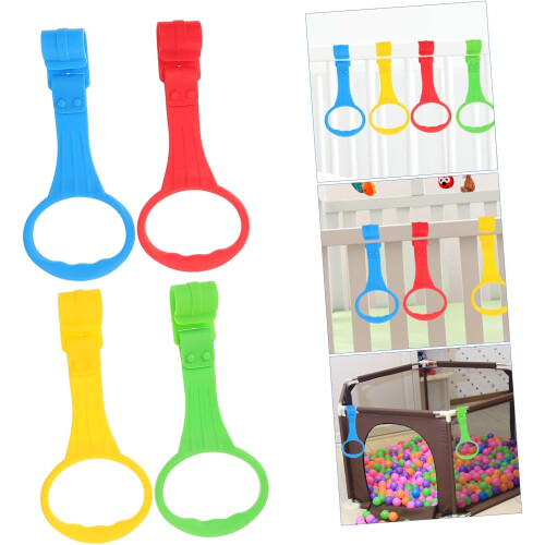 4pcs Baby Cot Pull Up Rings Walking Training Support with Safe Rounded Edges for Crib Use 1