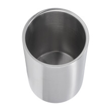 Contemporary Style Silver Wine Bottle Cooler 17.6 oz Double Steel Chiller