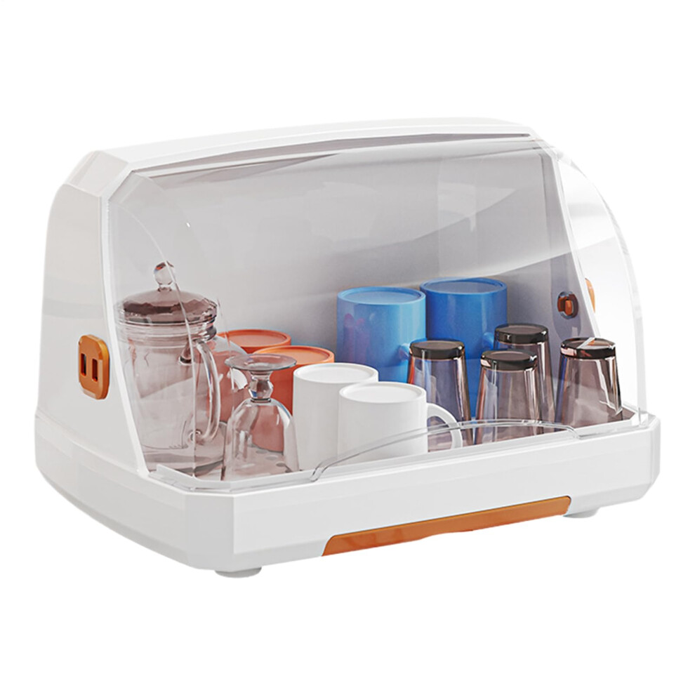 Bottle Storage Organizer with Transparent Dustproof Lid and Removable Drain Tray for Baby Bottles and Tea Cups