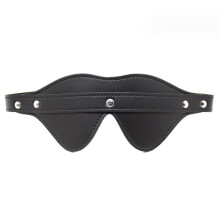 Leather Eye Mask BondageStyle Adjustable Leather Eye Mask Black Flirt Mask for Role Play Unisex