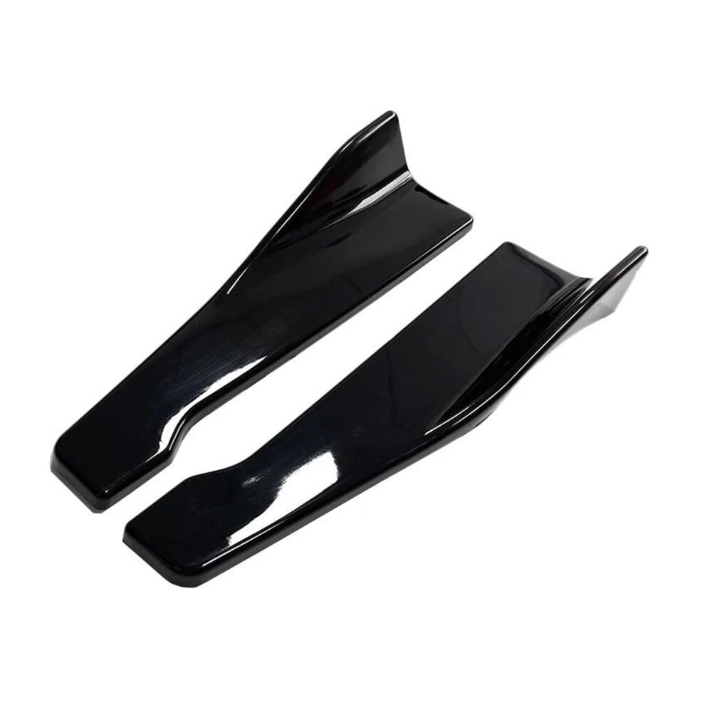Glossy Rear Roof Spoiler With Side Skirt Splitter For Vw Polo, Enhances Sporty Appearance Black 9199774056892