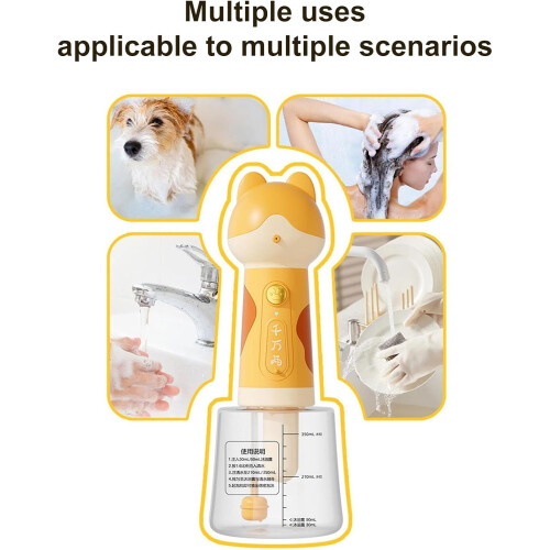 Automatic Dog Shampoo Dispenser with Adjustable Foam Control, Rechargeable Pet Bath Foamer 2