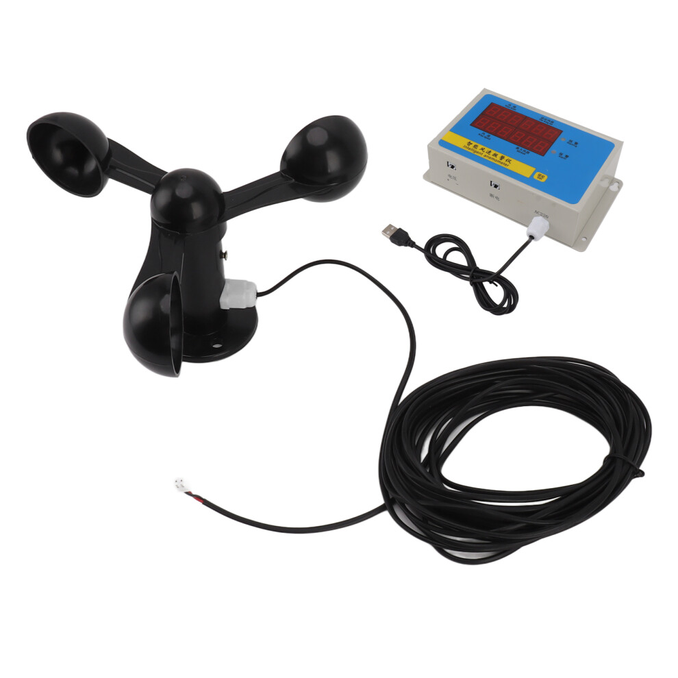 Tower Crane Anemometer Wind Speed Alarm Usb 5V Aluminium Alloy 8151375507969