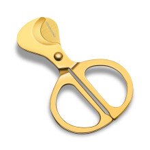 Stainless Steel Cigar Cutter with Sharp Double Blades, Gold Guillotine Design for All Cigar Sizes