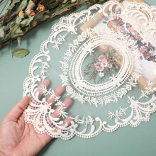 Handmade Cotton Crochet Lace Doilies 2Pcs Round Tablecloths for Wedding and Christmas Decor