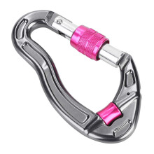 Locking Clips 25kN Carabiner Screw Locking Parachute Paraglider Hook Rock Climbing Mountaineering Rescue Equipment Red