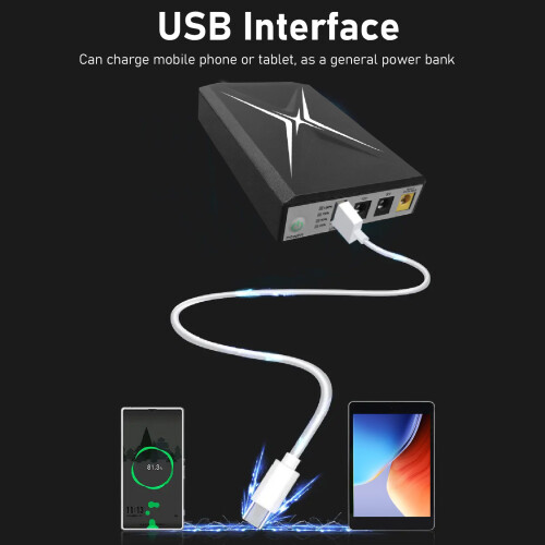 Système UPS compact de 8800 mAh pour caméra, routeur WiFi, entrée 9 VDC 2