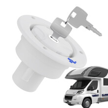 Lockable RV Fresh Water Inlet with Keys, Splash Fill Hatch Replacement for Motorhome, Trailer, Caravan, Boat, White