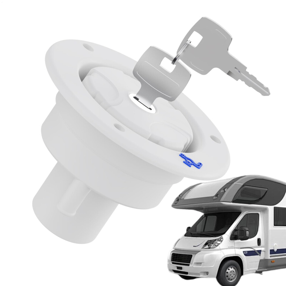 Lockable Rv Fresh Water Inlet With Keys, Splash Fill Hatch Replacement For Motorhome, Trailer, Caravan, Boat, White 9187378406816