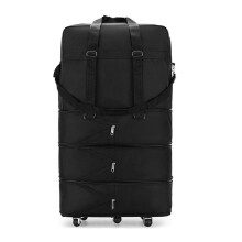 Expandable Suitcase With Wheels Black 360Degree Spinner Wheels Foldable Travel Luggage Medium (M)
