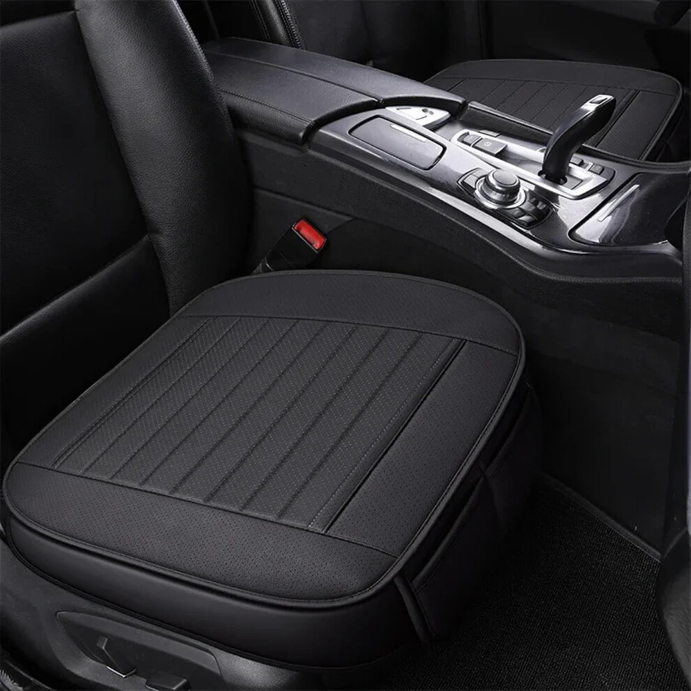 Universal Car Seat Covers With Breathable Pu Leather, Antislip Base, Allseason Cushion Black 9382693208613