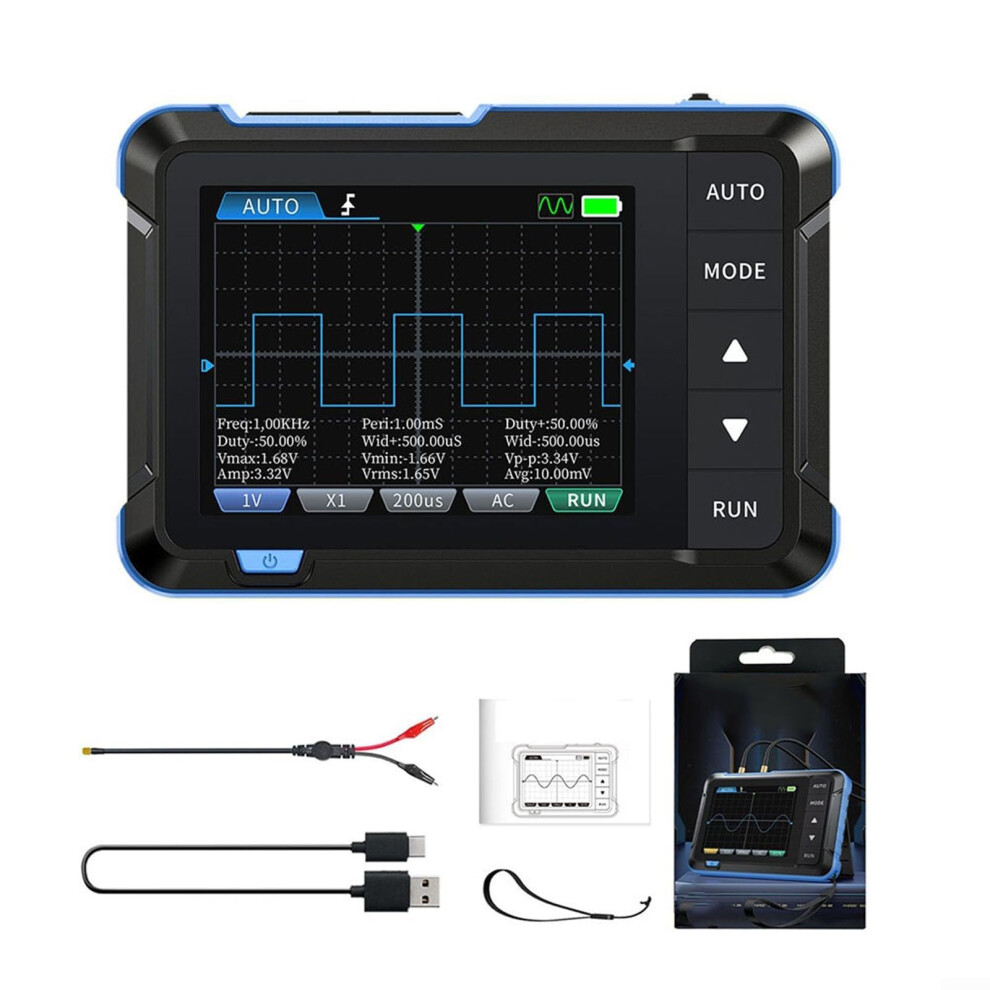 Handheld Oscilloscope With 5Ms/S Sampling, 1Mhz Bandwidth, Builtin 10Khz Signal Generator, 2.8Inch Lcd, Ac/Dc 9382693354419