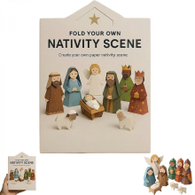 Color ADIY Paper Nativity Scene Origami Kit, Nativity Scene Christmas Cards Craft, Angel & Animal Nativity Scene Ornaments for Holiday Decor & Gifts