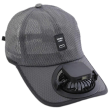 Grey2025 New Solar-Powered Fan Baseball Cap UPF 50+ Sun Hat with USB Charging for Men & Women